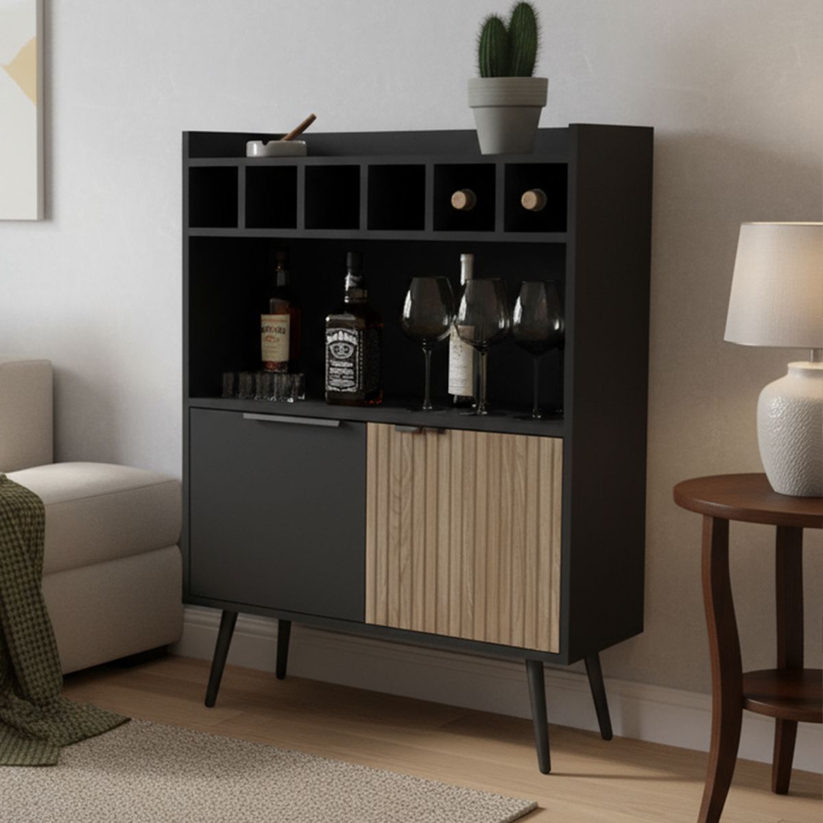 TUHOME - Bar Bajo Funes Eco 78.4x106.6x40 cm Wengue