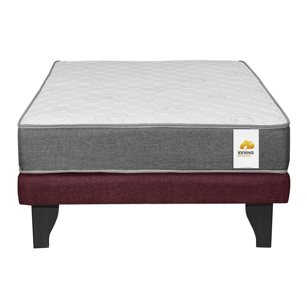 INTERMUEBLES - Cama 1.5 plazas Europea Confort Silver Burdeo