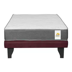 INTERMUEBLES - Cama 1.5 plazas Europea Confort Silver Burdeo