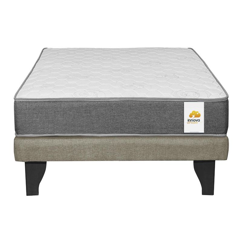 INNOVAMUEBLES - Cama Europea Confort Silver1 1/2 pl tela Beige