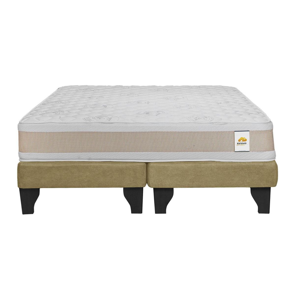 INTERMUEBLES - Cama King Europea Confort Gold Mostaza