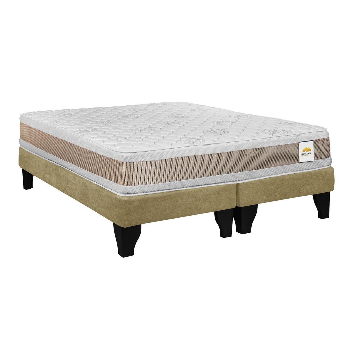 INTERMUEBLES - Cama King Europea Confort Gold Mostaza