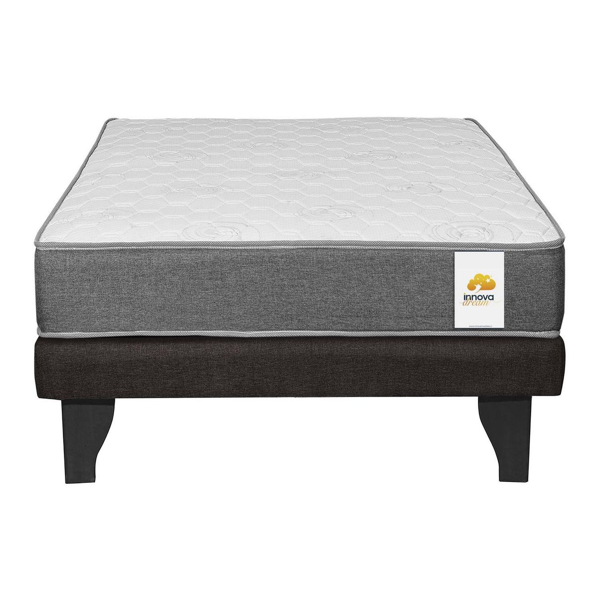 INTERMUEBLES - Cama 1.5 plazas Europea Confort Silver Chocolate
