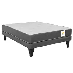 INTERMUEBLES - Cama 1.5 plazas Europea Confort Silver Rosa
