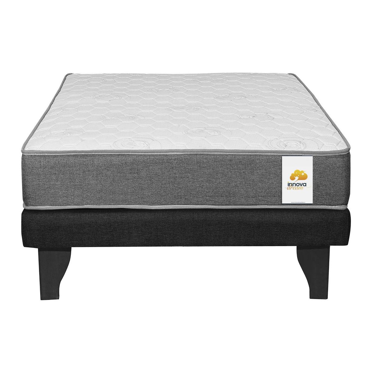 INTERMUEBLES - Cama 1.5 plazas Europea Confort Silver Negro