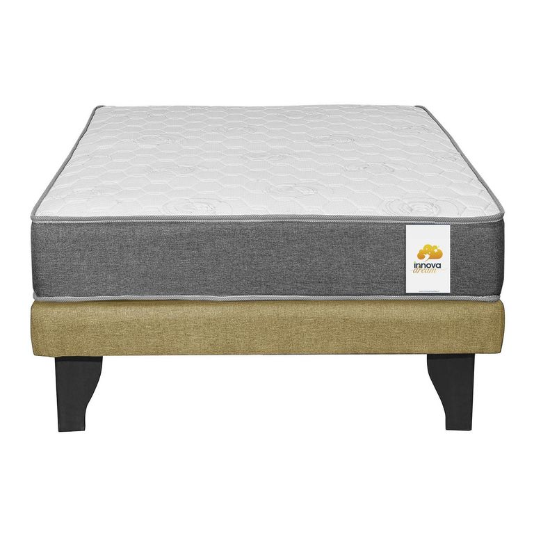 Cama 1.5 plazas Europea Confort Silver Azul