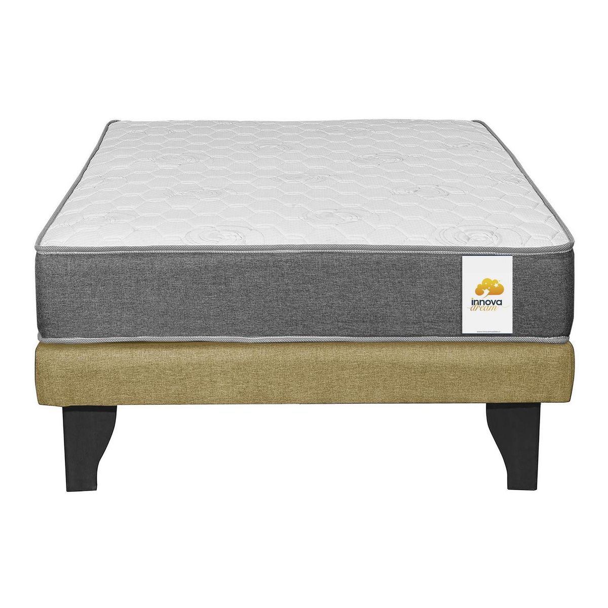 INTERMUEBLES - Cama 1.5 plazas Europea Confort Silver Mostaza