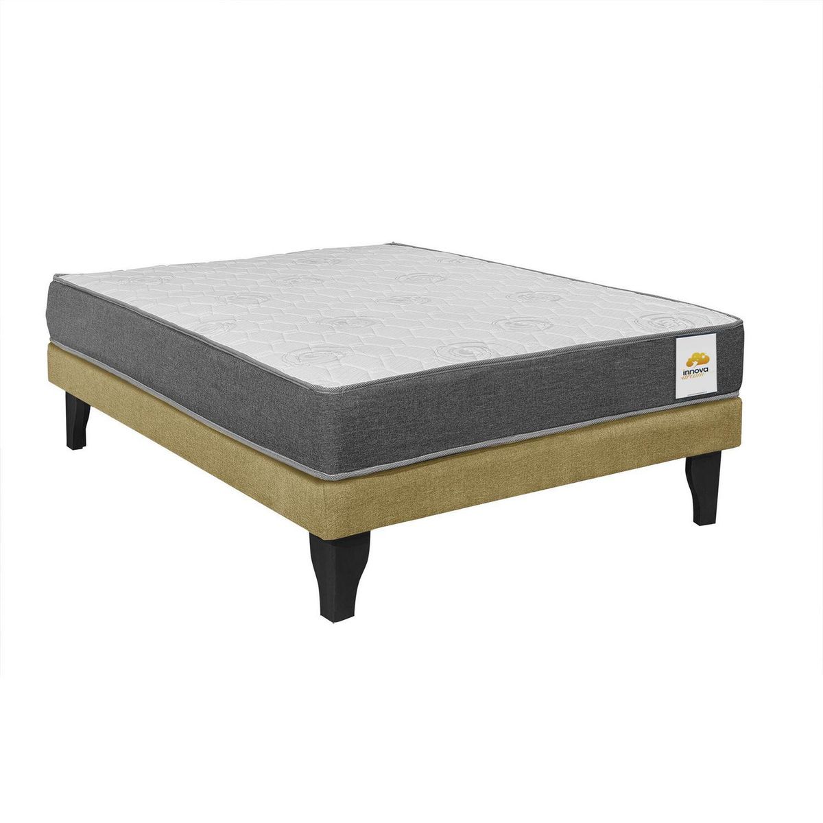 INTERMUEBLES - Cama 1.5 plazas Europea Confort Silver Mostaza