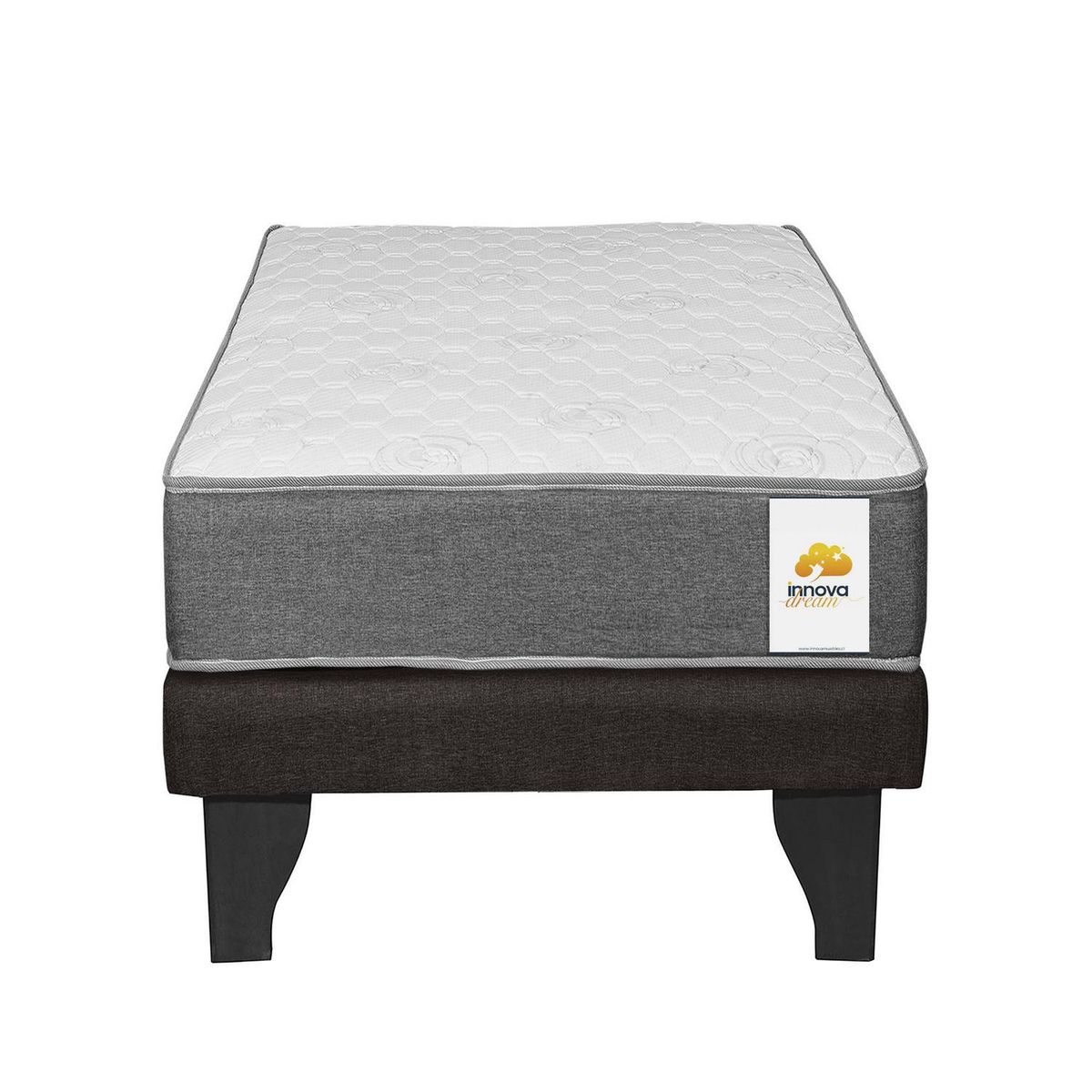 INTERMUEBLES - Cama 1 plaza Europea Confort Silver Chocolate