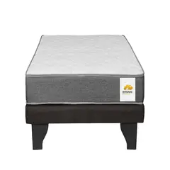 INNOVAMUEBLES - Cama Europea 1 plaza Confort Silver Chocolate