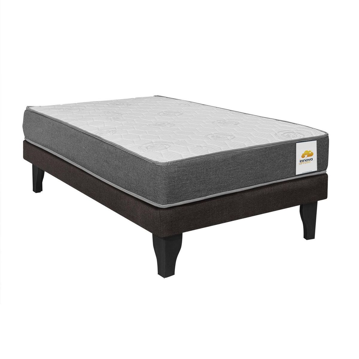 INTERMUEBLES - Cama 1 plaza Europea Confort Silver Chocolate