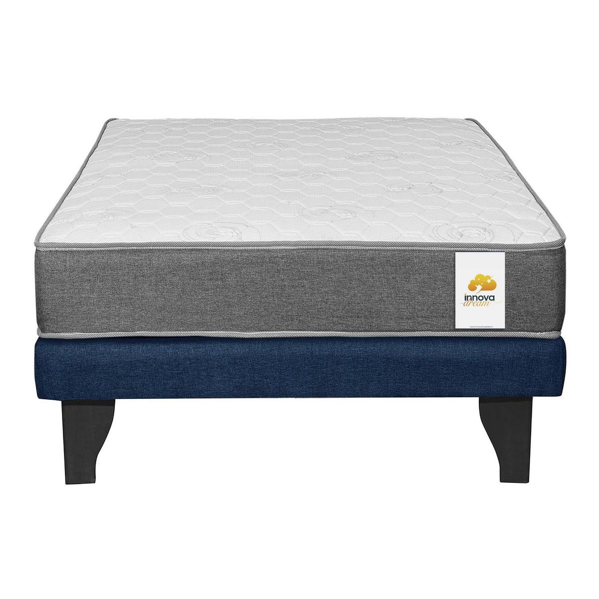 INTERMUEBLES - Cama 1.5 plazas Europea Confort Silver Azul