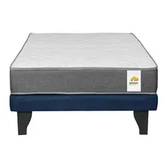INTERMUEBLES - Cama 1.5 plazas Europea Confort Silver Azul