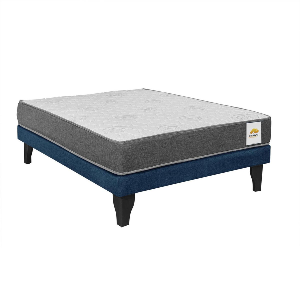 INTERMUEBLES - Cama 1.5 plazas Europea Confort Silver Azul