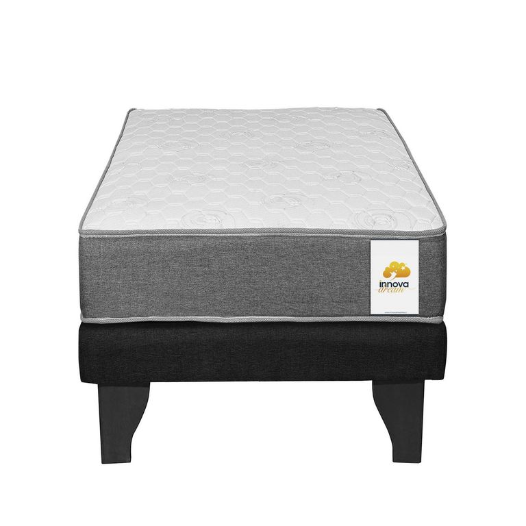 Cama 1 plaza Europea Confort Silver Negro