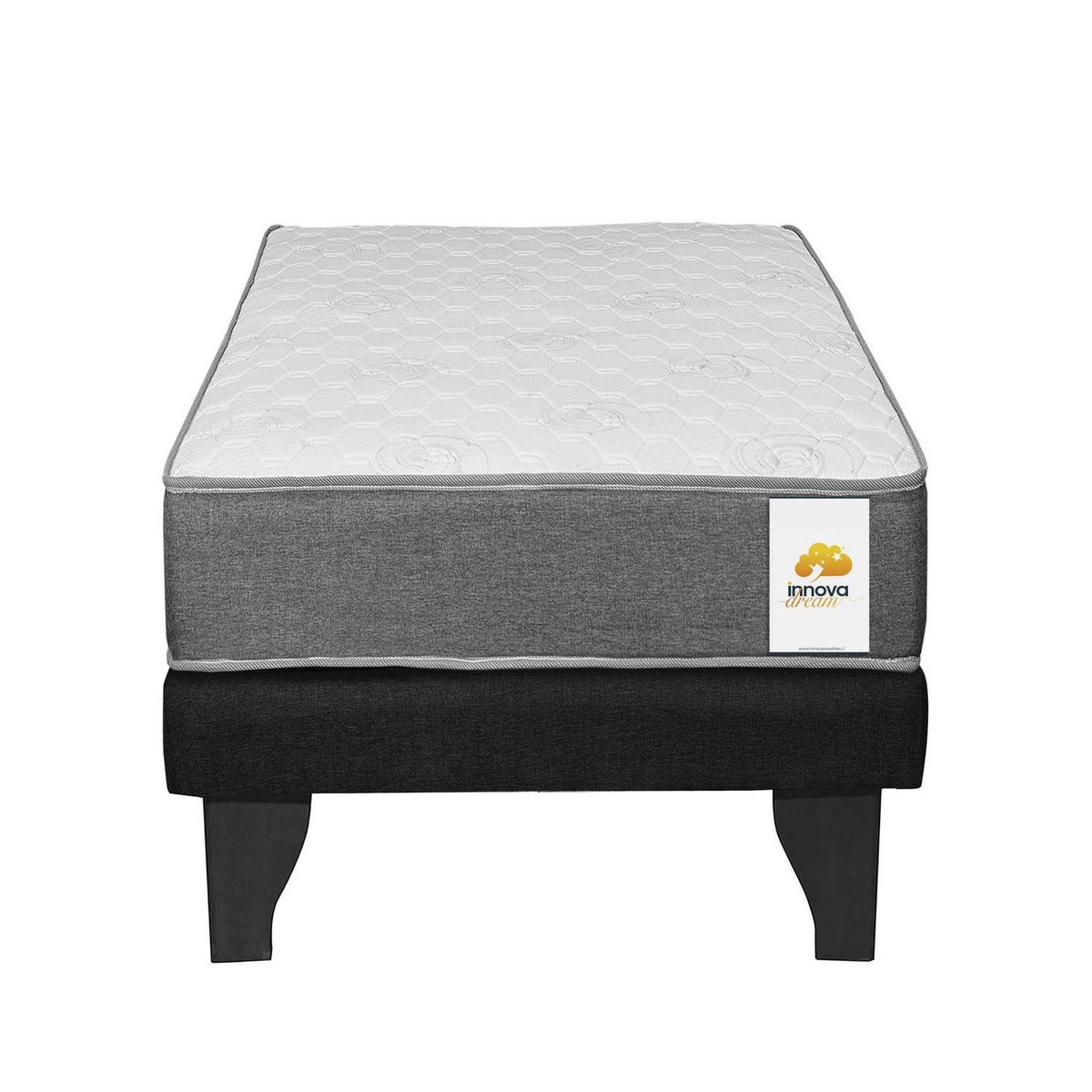 INTERMUEBLES - Cama 1 plaza Europea Confort Silver Negro