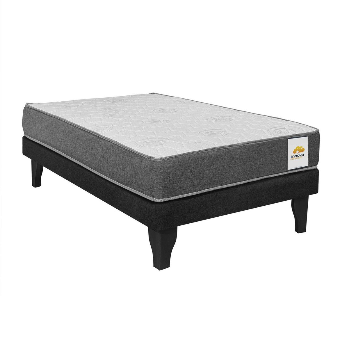 INTERMUEBLES - Cama 1 plaza Europea Confort Silver Negro