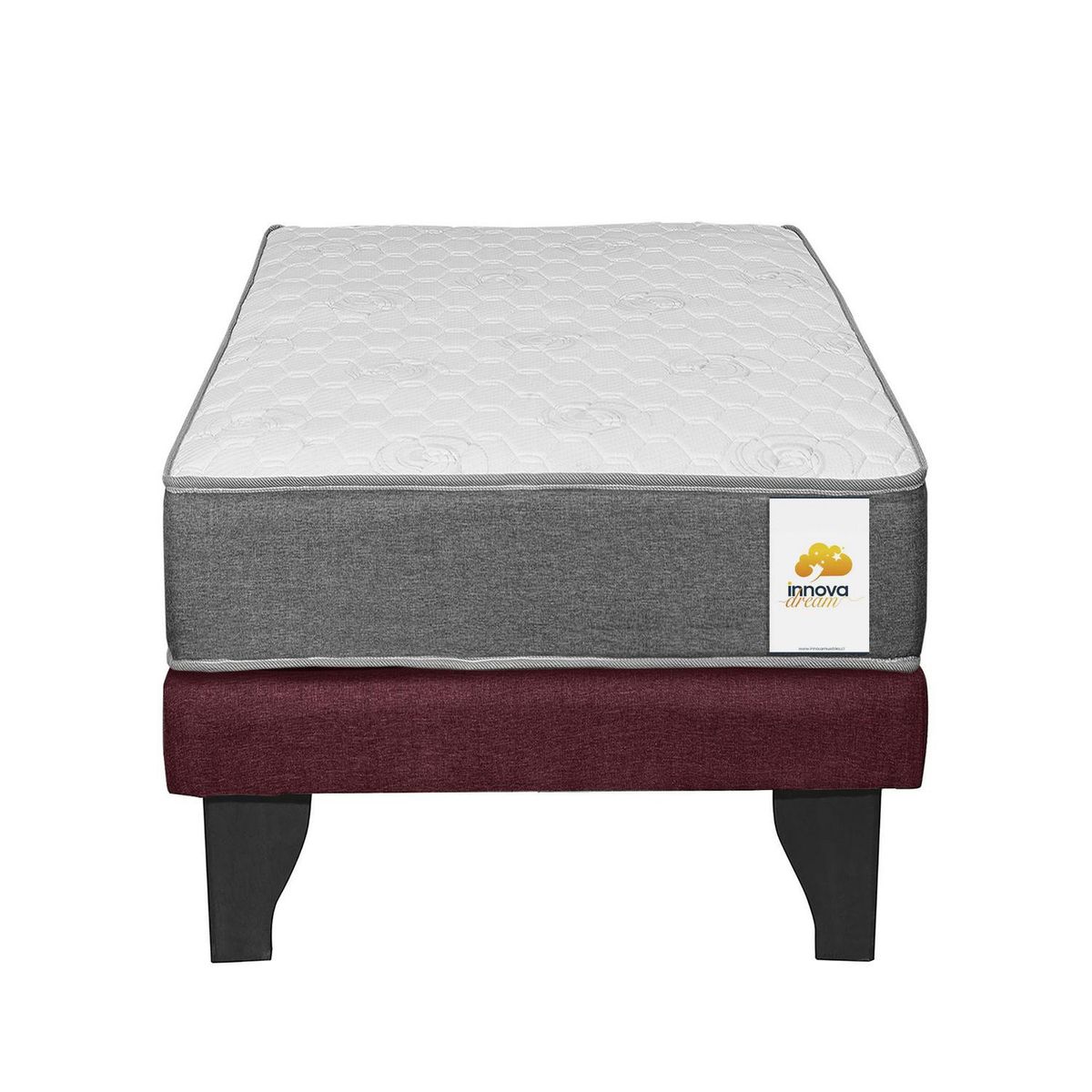 INTERMUEBLES - Cama 1 plaza Europea Confort Silver Burdeo