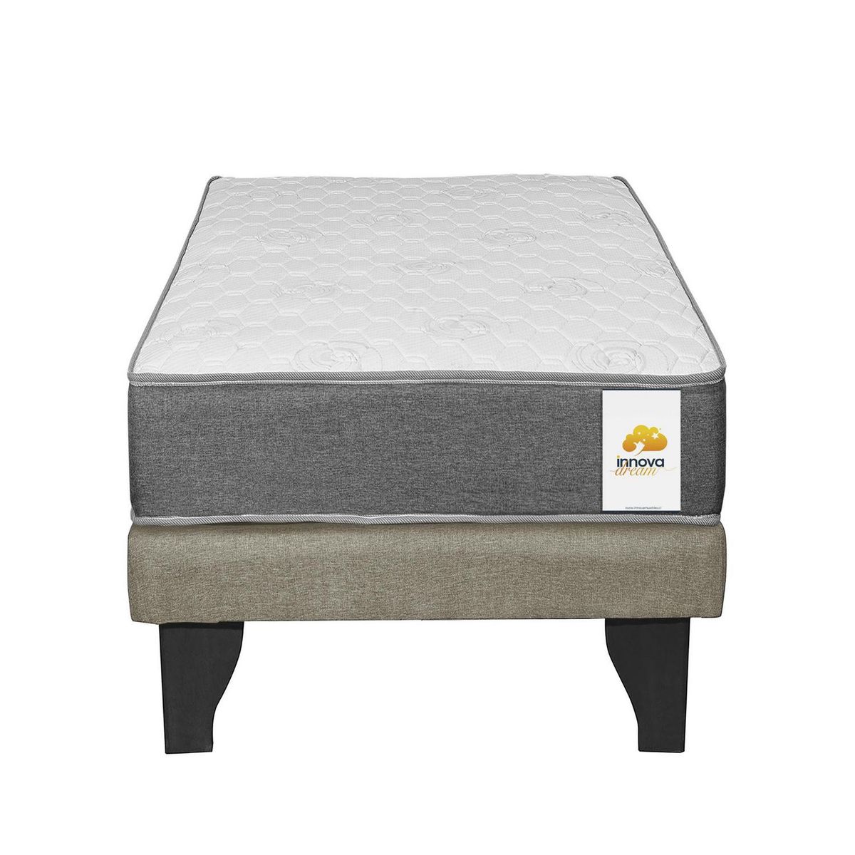 INTERMUEBLES - Cama 1 plaza Europea Confort Silver Beige