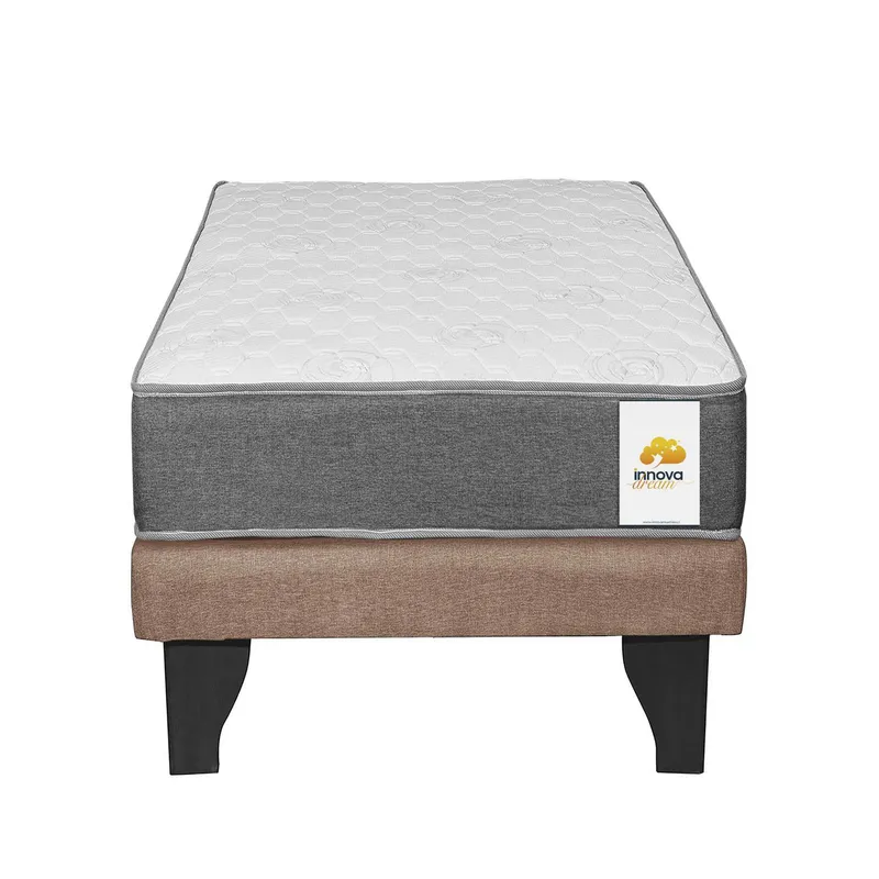 INTERMUEBLES - Cama 1 plaza Europea Confort Silver Café claro