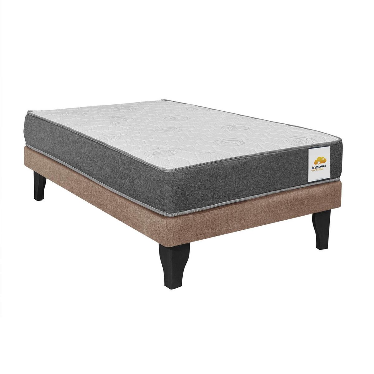 INTERMUEBLES - Cama 1 plaza Europea Confort Silver Café claro