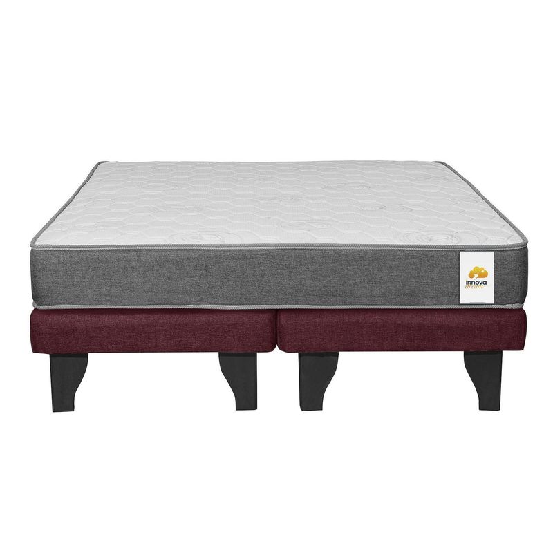 INNOVAMUEBLES - Cama Europea 2 plazas Confort Silver  Burdeo