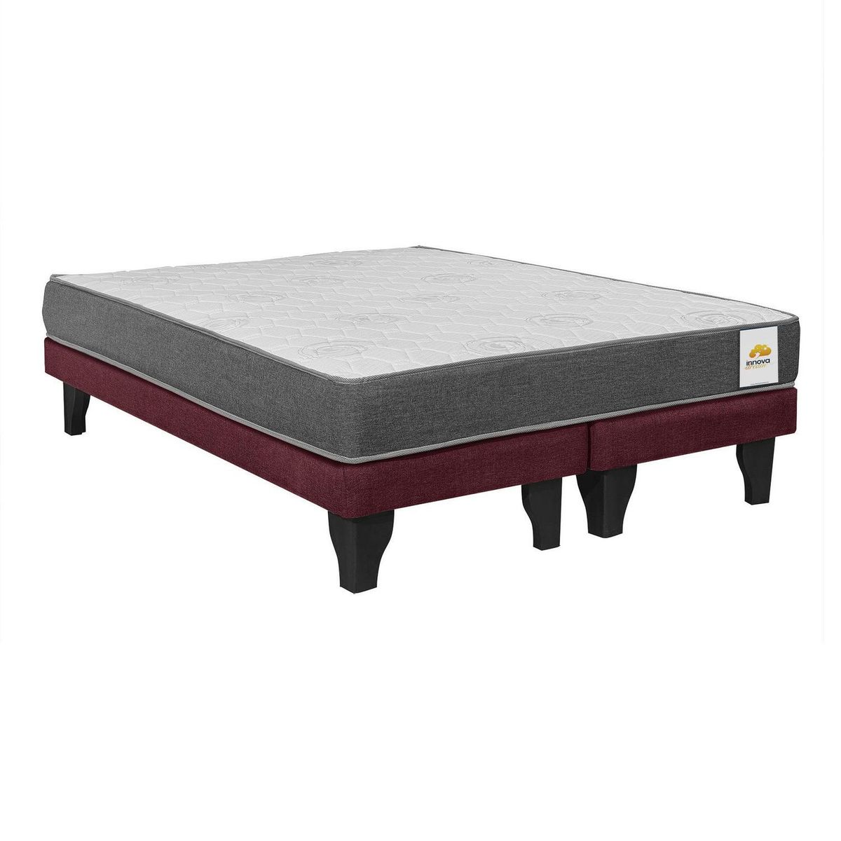 INTERMUEBLES - Cama 2 plazas Europea Confort Silver Burdeo