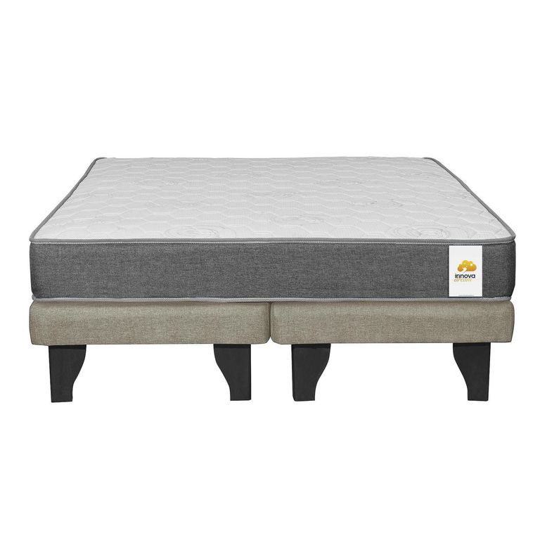 INTERMUEBLES Cama 2 plazas Europea Confort Silver Beige