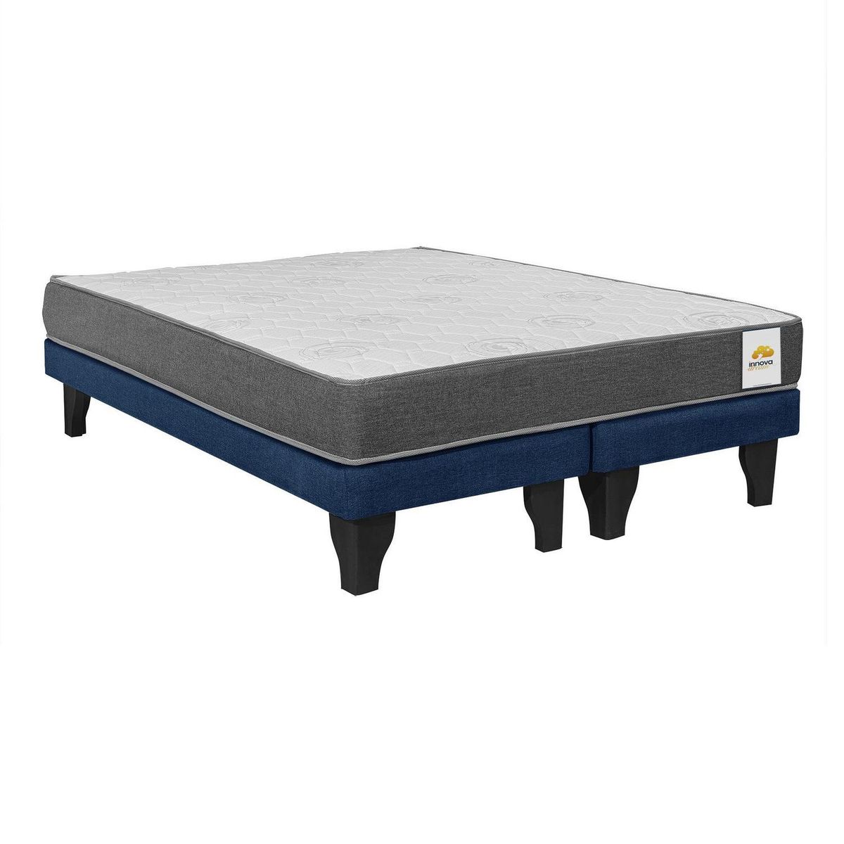 INTERMUEBLES - Cama 2 plazas Europea Confort Silver Azul