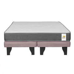 INTERMUEBLES - Cama 2 plazas Europea Confort Silver Rosa