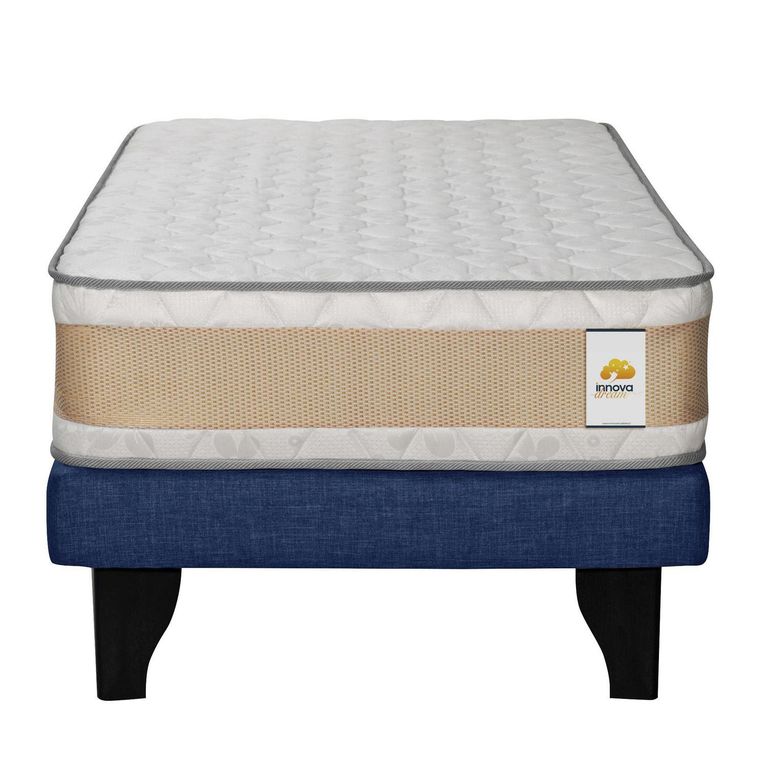 Cama 1 plaza Europea Confort Gold Azul