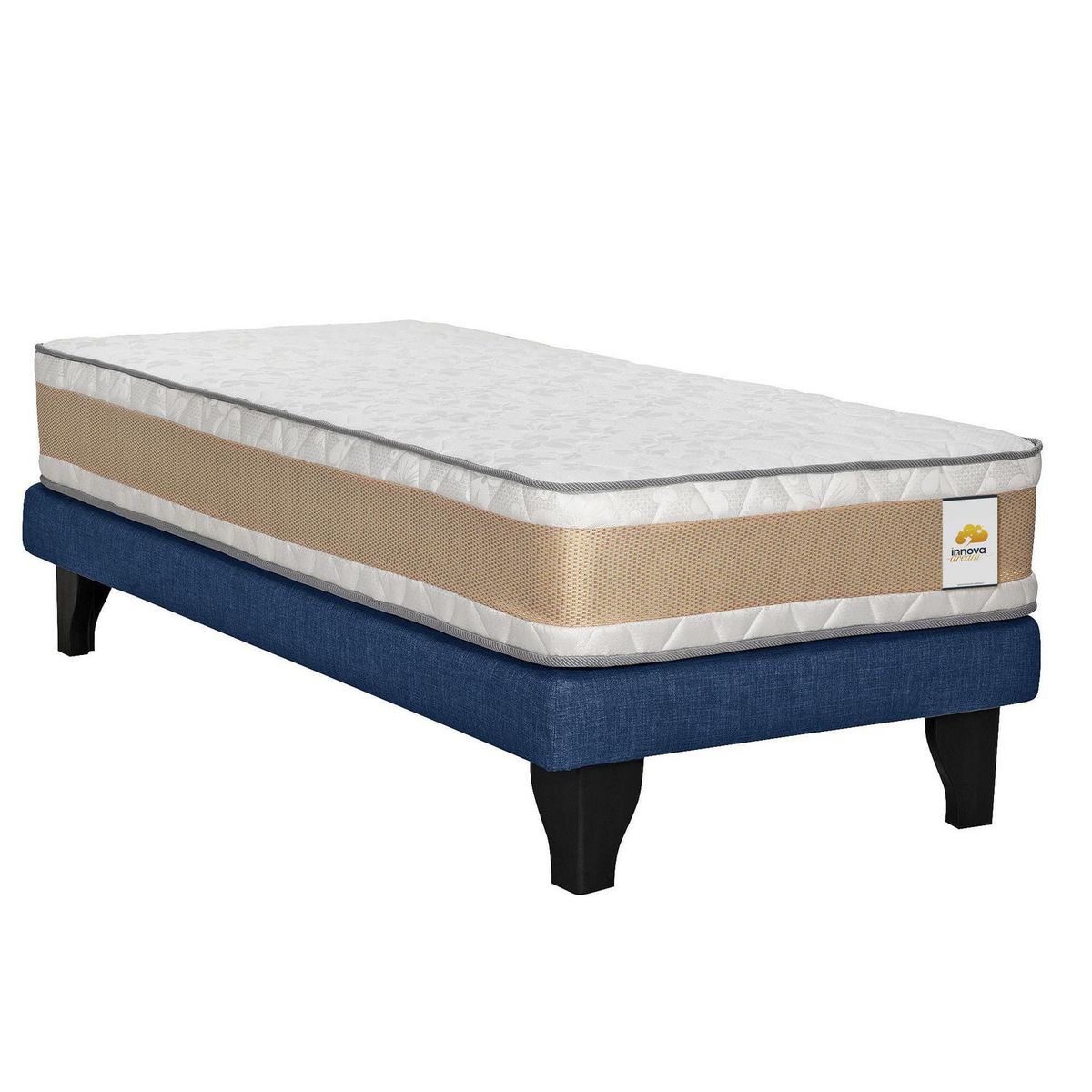 INTERMUEBLES - Cama 1 plaza Europea Confort Gold Azul
