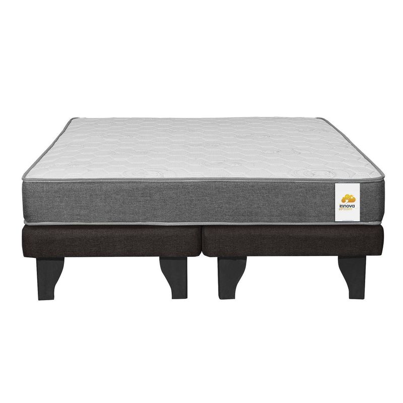 INNOVAMUEBLES - Cama 2 Plazas Europea Confort Silver Chocolate