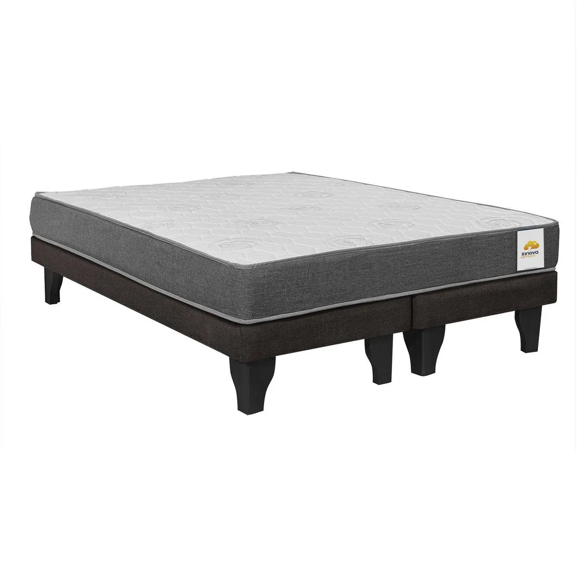 INTERMUEBLES - Cama 2 plazas Europea Confort Silver Chocolate