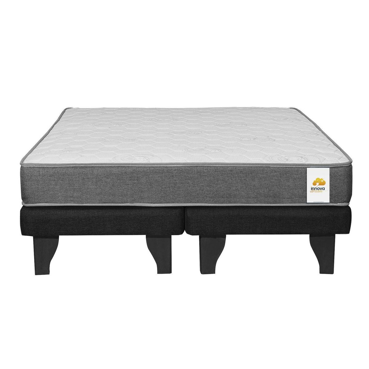 INTERMUEBLES - Cama 2 plazas Europea Confort Silver Negro