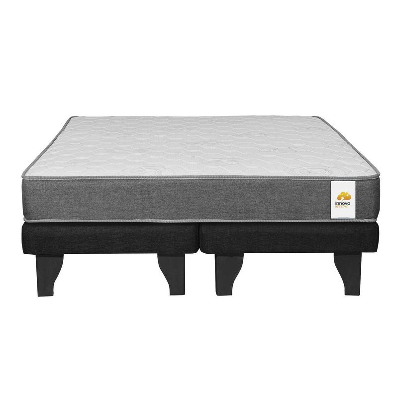 INTERMUEBLES - Cama 2 Plazas Europea Confort Silver Negro