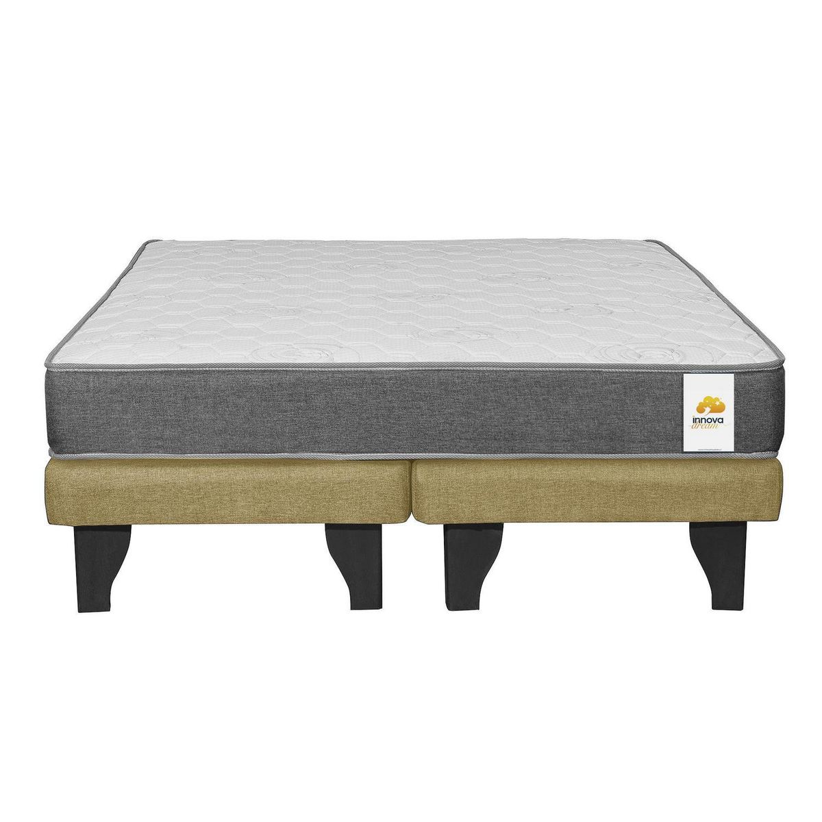 INTERMUEBLES - Cama 2 plazas Europea Confort Silver Amarillo