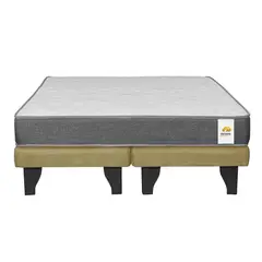 INTERMUEBLES - Cama 2 plazas Europea Confort Silver Mostaza