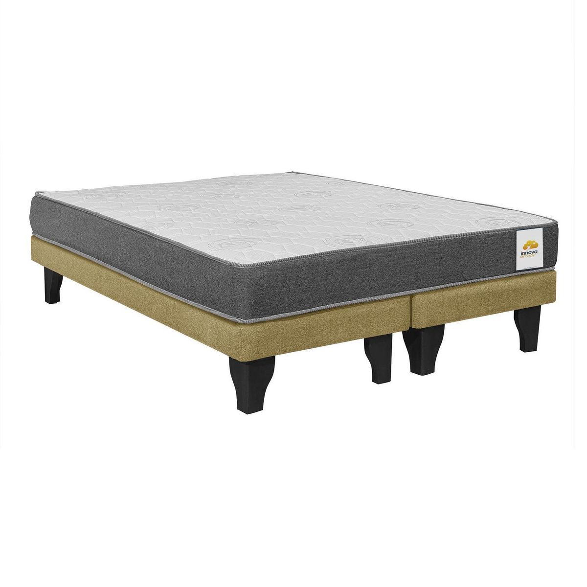 INTERMUEBLES - Cama 2 plazas Europea Confort Silver Amarillo