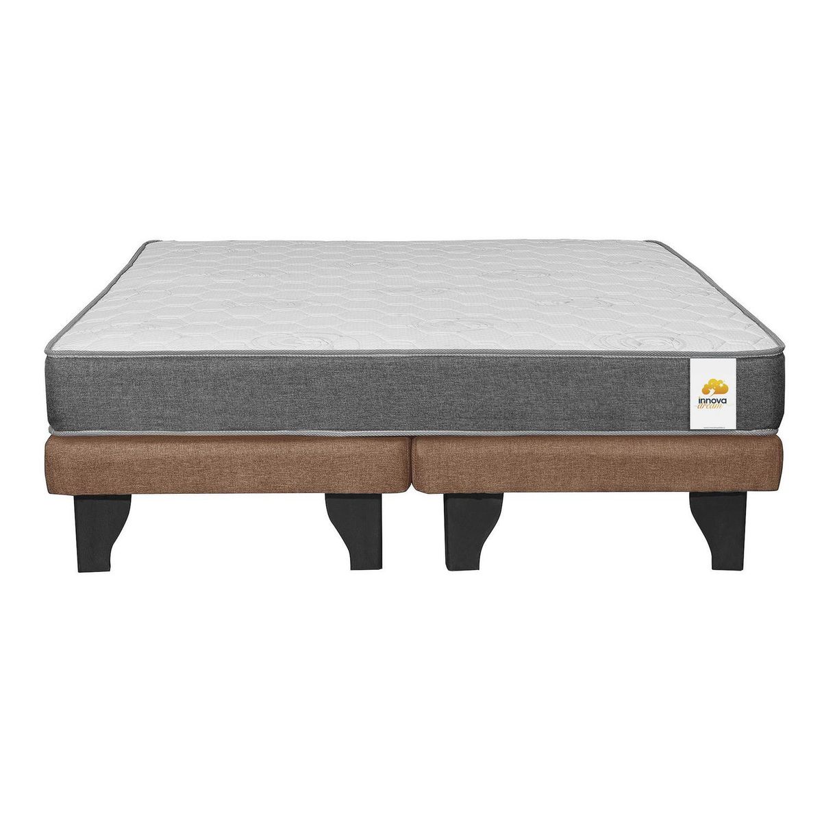 INTERMUEBLES - Cama King Europea Confort Silver Café claro