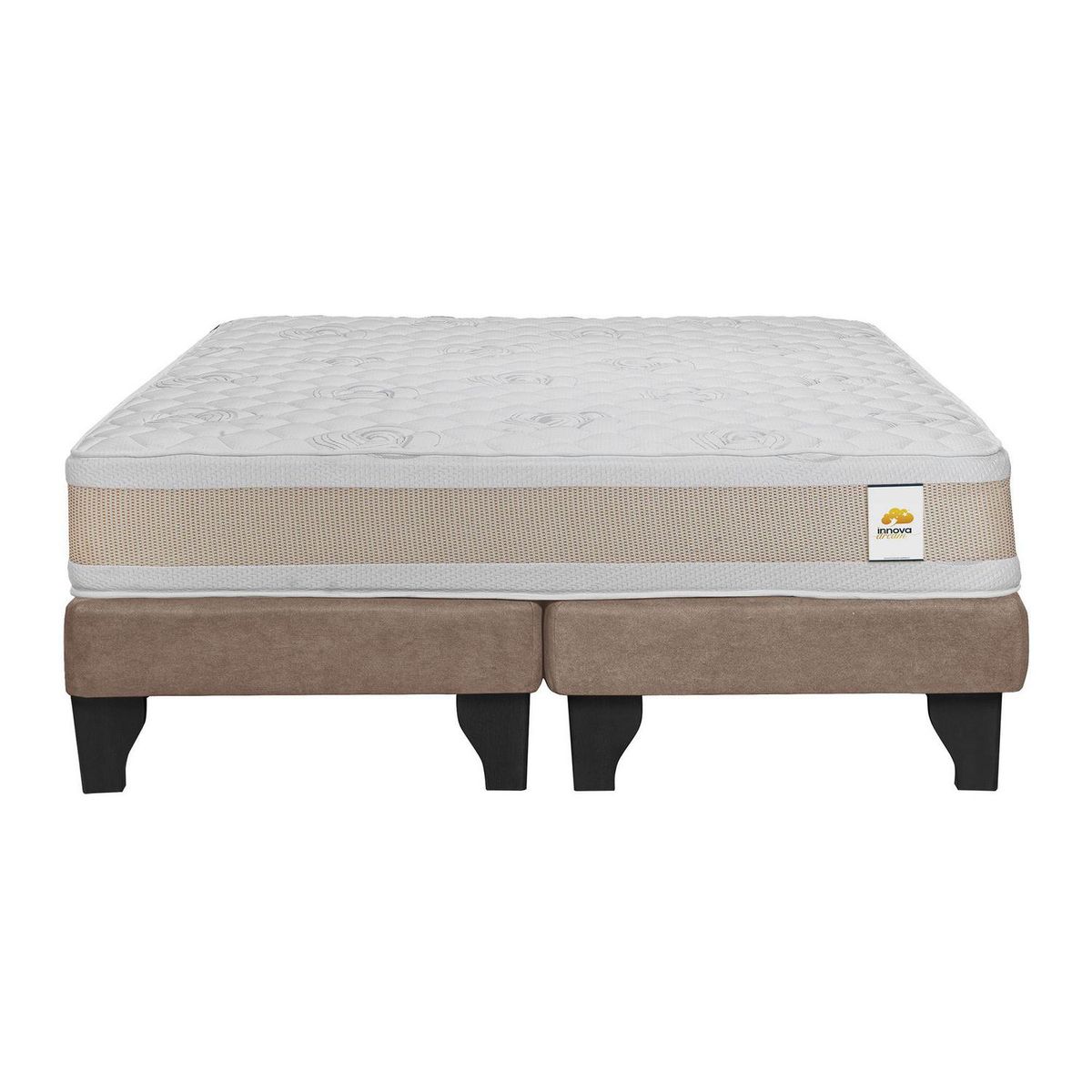 INTERMUEBLES - Cama King Europea Confort Gold Café claro