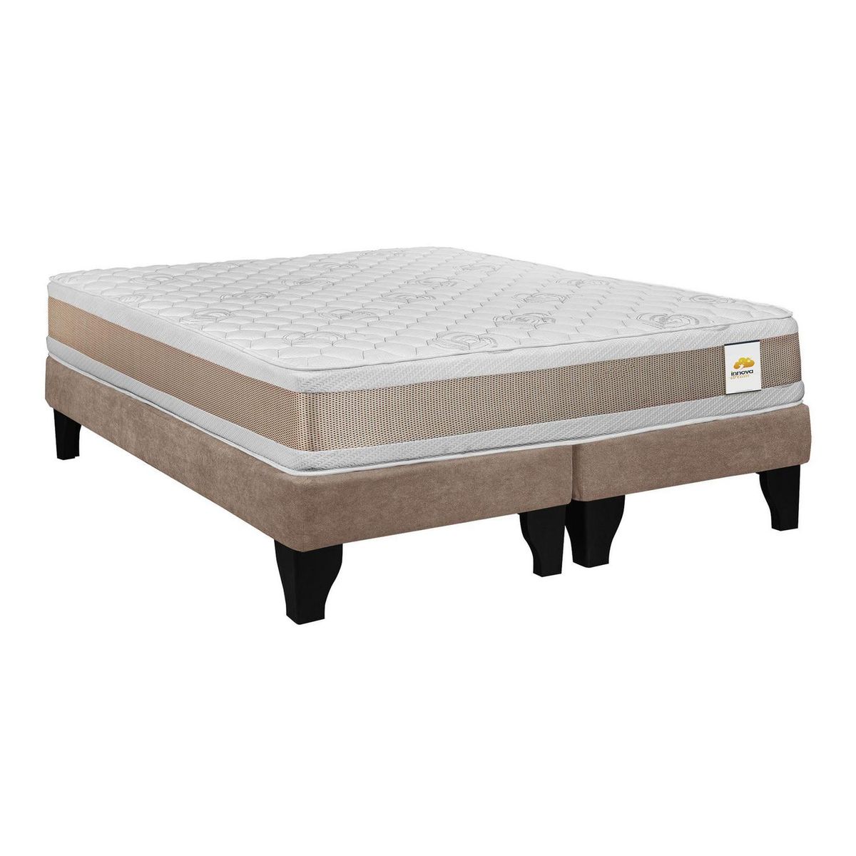 INTERMUEBLES - Cama King Europea Confort Gold Café claro