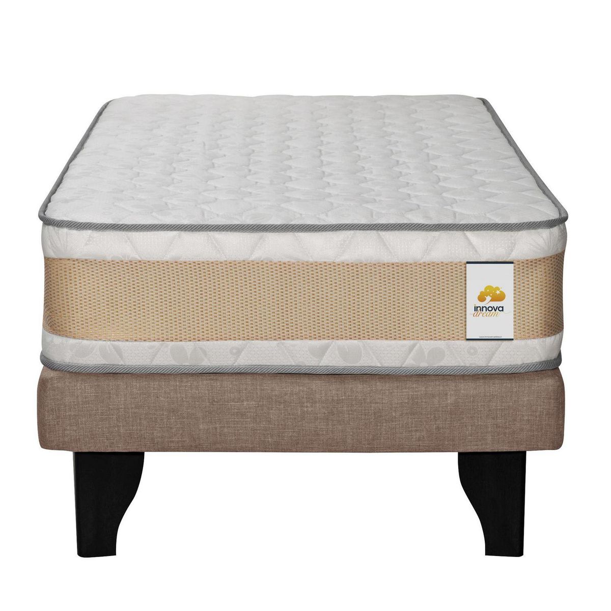 INTERMUEBLES - Cama 1 plaza Europea Confort Gold Café claro