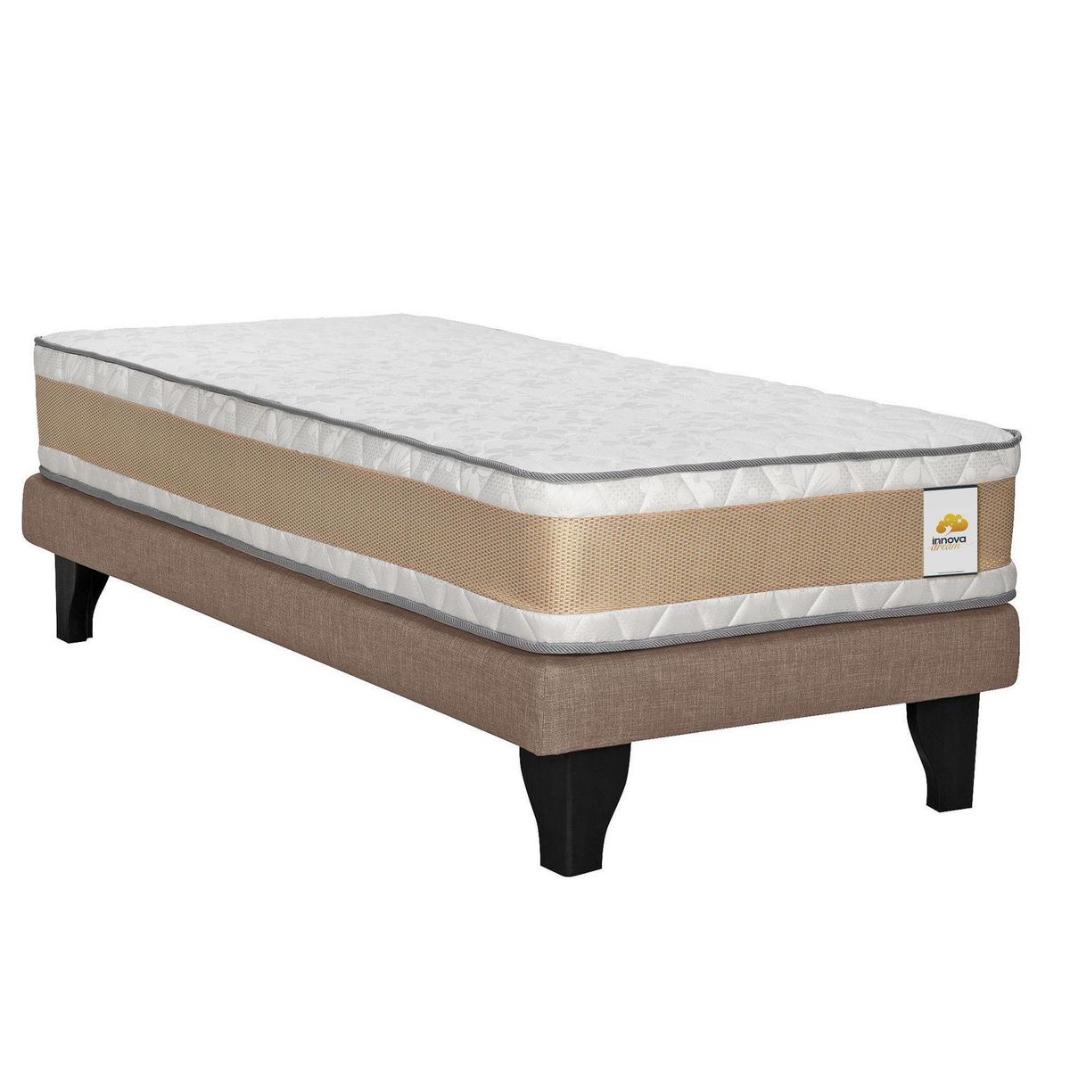 INTERMUEBLES - Cama 1 plaza Europea Confort Gold Café claro