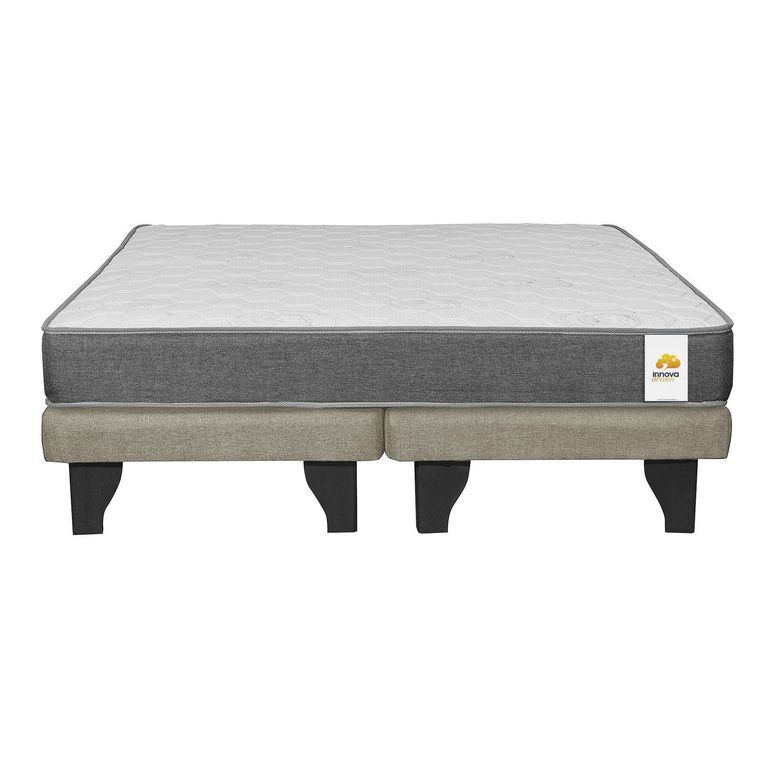 INTERMUEBLES Cama King Europea Confort Silver Beige