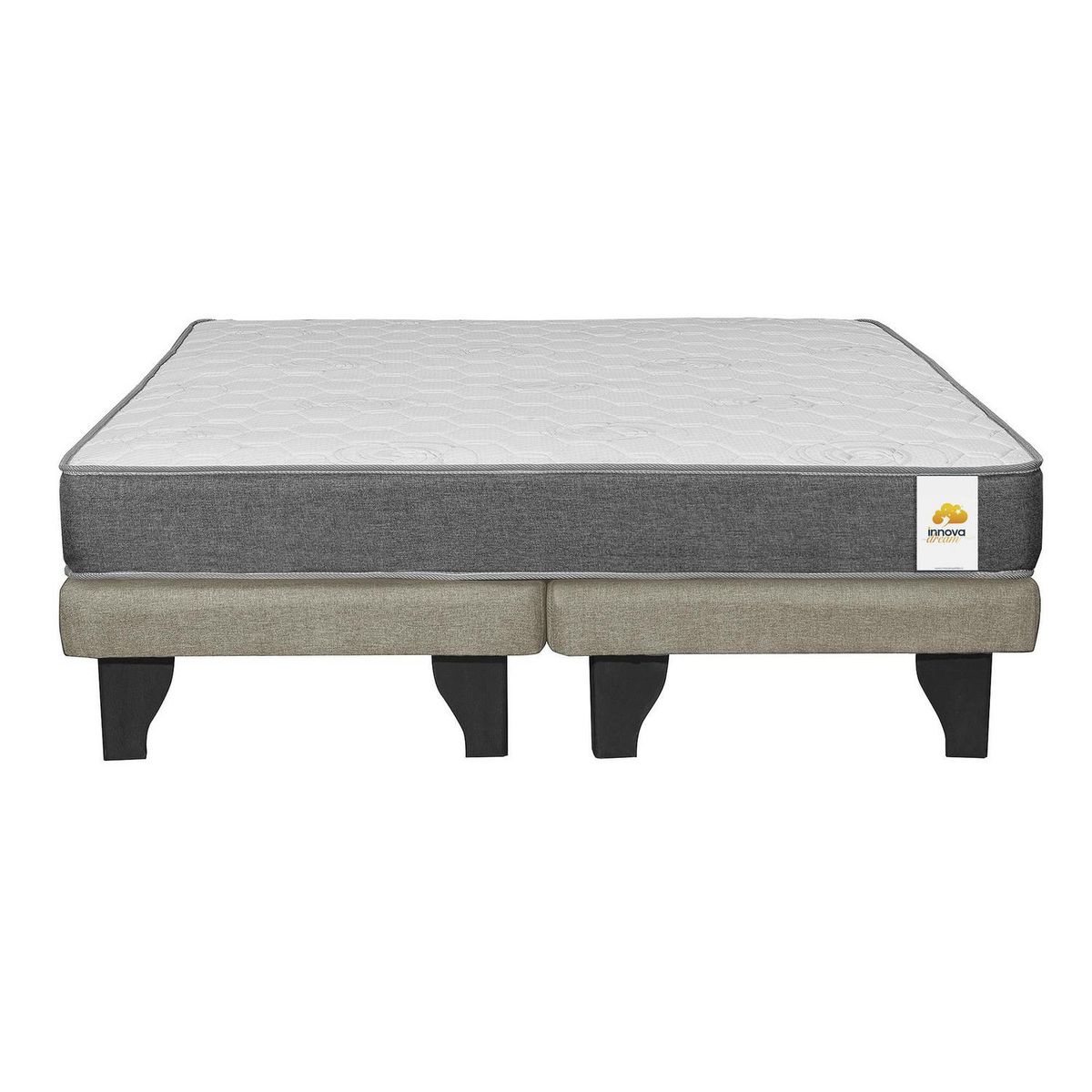 INTERMUEBLES - Cama King Europea Confort Silver Beige