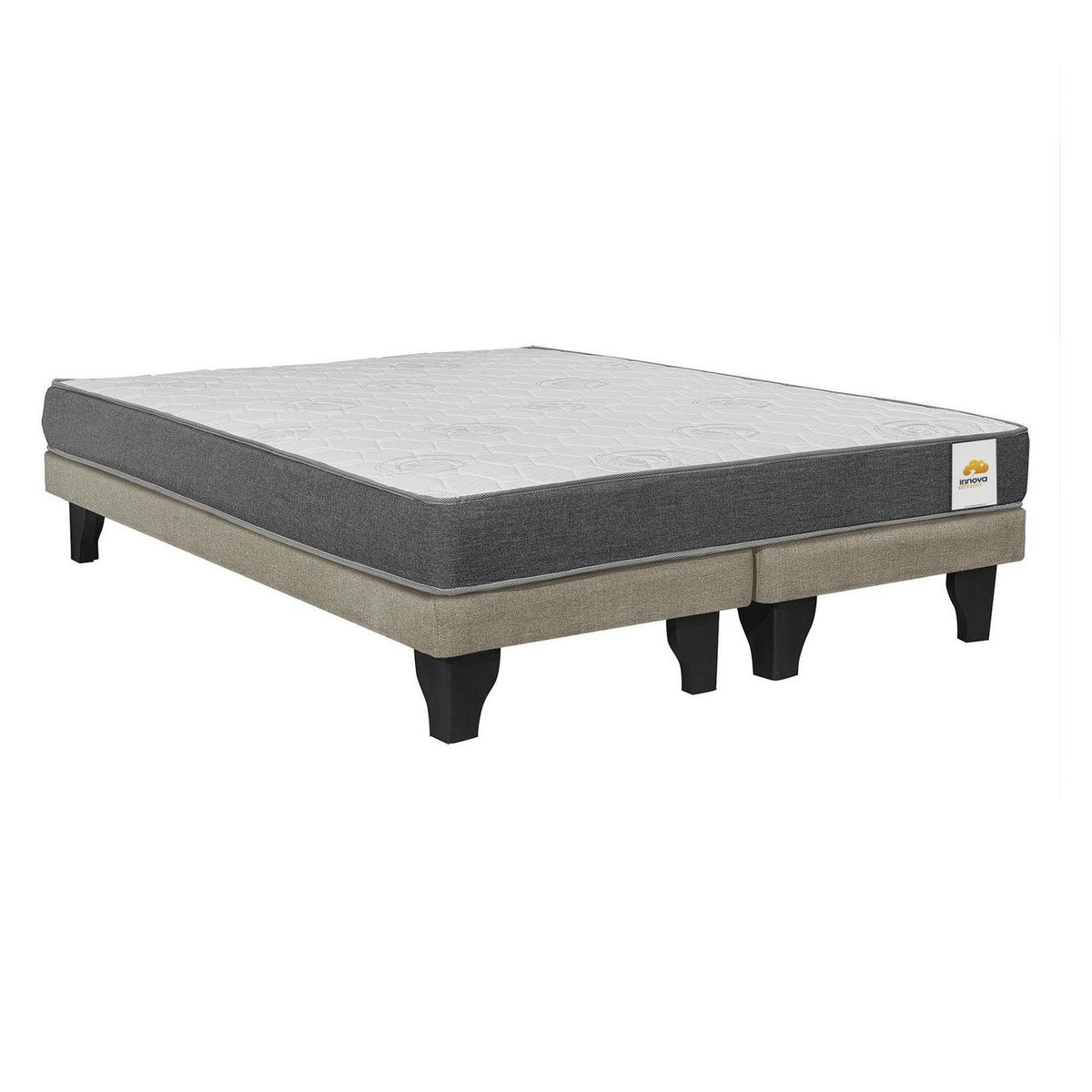 INTERMUEBLES - Cama King Europea Confort Silver Beige