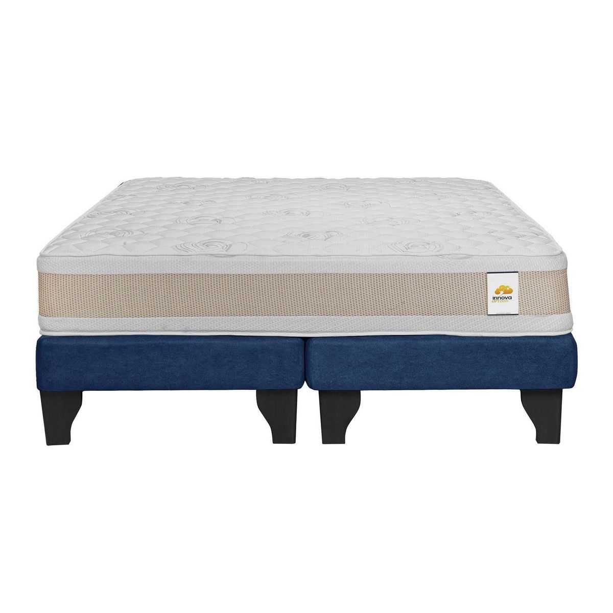 INTERMUEBLES - Cama King Europea Confort Gold Azul