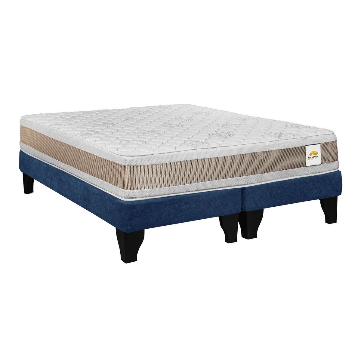 INTERMUEBLES - Cama King Europea Confort Gold Azul