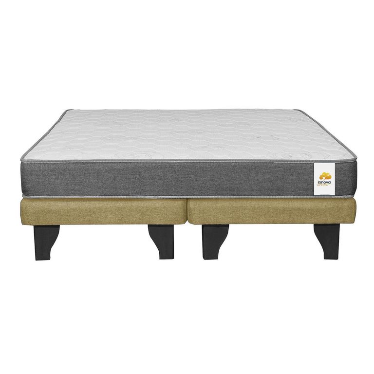 INTERMUEBLES Cama King Europea Confort Silver Amarillo